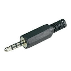 FICHA PLUG 3,5MM 4 CONTACTOS PLASTICO C/COLITA