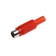FICHA RCA HEMBRA PROLONGADOR PLASTICO C/COLITA ROJO