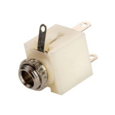FICHA HEMBRA 3,5mm STEREO CHASIS PLASTICO CON TUERCA SIN CORTE
