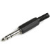 FICHA PLUG 6,5mm STEREO PLASTICO NEGRO C/COLITA