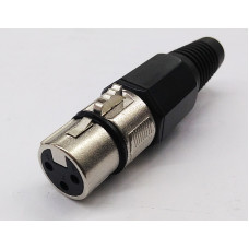 FICHA CANON HEMBRA A CABLE XLR 3P PROFESIONAL NEGRA