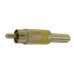 FICHA RCA MACHO METALICA C/RESORTE 6MM AMARILLA