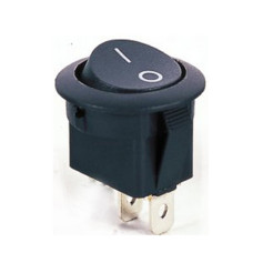 LLAVE TECLA REDONDA 6,5A 250V ON/OFF NEGRA RS-101-8C