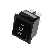 LLAVE TECLA DOBLE INVERSORA NEGRA 6 PATAS 15A 250V ON-OFF-ON RS203/N