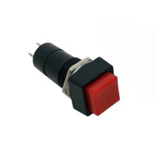 PULSADOR 1A 250V CUADRADO ROJO N.A. (NORMAL ABIERTO)