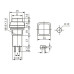 PULSADOR 1A 250V CUADRADO ROJO N.A. (NORMAL ABIERTO)