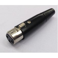 FICHA CANON HEMBRA A CABLE 3 PINES NEGRA XLR