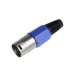 FICHA CANON MACHO A CABLE 3P XLR PROFESIONAL AZUL