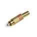 FICHA RCA MACHO A CABLE DORADA C/RESORTE ROJA 7MM