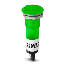 OJO de BUEY 220V 10MM PLASTICO VERDE PLANO