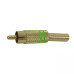 FICHA RCA MACHO METALICA C/RESORTE 6MM VERDE