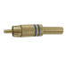 FICHA RCA MACHO METALICA C/RESORTE 6MM AZUL