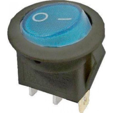 LLAVE TECLA REDONDA 12V 20A AZUL C/LUZ IRS101-8C