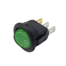 LLAVE TECLA REDONDA 12V 20A VERDE C/LUZ IRS101-8C