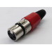 FICHA CANON HEMBRA A CABLE XLR 3P PROFESIONAL ROJA