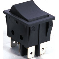 LLAVE TECLA DOBLE INVERSORA NEGRA 6 PATAS 15A 250V