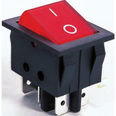 LLAVE TECLA DOBLE INVERSORA ROJA 6 PATAS 15A 250V RS202/R