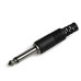 FICHA PLUG 6,5mm MONO PLASTICO NEGRO C/COLITA CALIDAD SUPERIOR