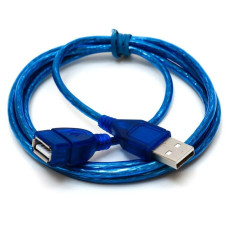 CABLE USB A MACHO / A HEMBRA 2,8 Metros 2.0  AZUL MALLADO