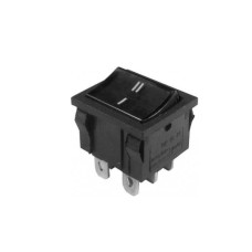 LLAVE TECLA DOBLE INVERSORA NEGRA 6 PATAS 6A 250V
