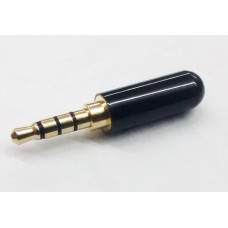 FICHA PLUG 3,5mm 4 CONTACTOS MINI METALICA NEGRA