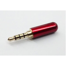 FICHA PLUG 3,5MM 4 CONTACTOS MINI METALICA ROJA