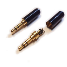FICHA PLUG 3,5MM STEREO MINI METALICA NEGRO