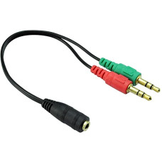 CABLE HEMBRA 3,5MM 4CONTACTOS / 2 PLUG 3,5MM  AUDIO Y MICROFONO