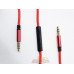 CABLE AURICULAR C/MICROFONO Y VOLUMEN ROJO 1,2 METROS