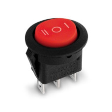 LLAVE TECLA REDONDA 6A 250V ON/OFF/ON ROJA 23mm