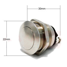 PULSADOR 4A REDONDO N.A. PBS-28B METALICO CURVO 22MM