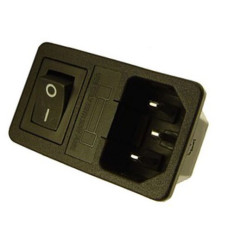FICHA INTERLOCK MACHO C14 CHASIS 3P C/FUSIBLE/LLAVE PTF-2080C