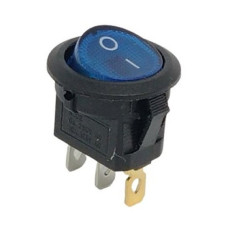 LLAVE TECLA REDONDA 220V AZUL C/LUZ IRS101-8C