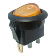 LLAVE TECLA REDONDA 12V 20A AMARILLA C/LUZ IRS101-8C