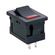 LLAVE TECLA MINIATURA NEGRA CON LUZ ROJA 4P 3A 250V TL30