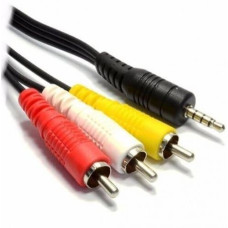 CABLE PLUG 3,5MM 4 CONTACTOS 1 MTRS A 3 RCA MACHO ARWEN