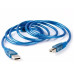 CABLE USB A MACHO / B MACHO 5 METROS 2.0  AZUL MALLADO PARA IMPRESORA