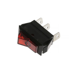 LLAVE TECLA SIMPLE INTERRUPTORA 12V 20A 3P ROJA C/LUZ