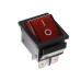 LLAVE TECLA DOBLE INTERRUPTORA ROJA 4 PATAS 15A 250V C/LUZ IRS201