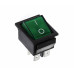 LLAVE TECLA DOBLE INTERRUPTORA VERDE 4 PATAS 15A 250V C/LUZ IRS201