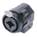 FICHA CANON HEMBRA A CHASIS PLASTICA 3P Y JAHCK 6,3MM C/TRABA AMPHENOL