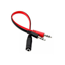 CABLE HEMBRA 3,5MM 4CONTACTOS / 2 PLUG 3,5MM  AUDIO Y MICROFONO