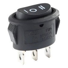 LLAVE TECLA MINI OVAL ON-OFF-ON  250V 6A  (PAVA ELECTRICA)