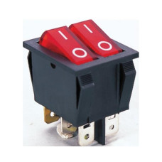 LLAVE TECLA DOBLE INVERSORA DOS TECLAS CON LUZ ROJA 220V 15A