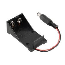 PORTA BATERIA 9V PLATICO SIN TAPA CON PLUG HUECO 5,5MM