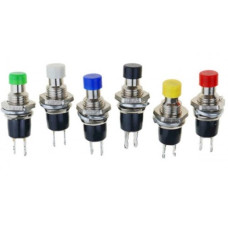 PULSADOR MINI 1A 250V N.C ROJO METALICO