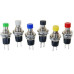 PULSADOR MINI 1A 250V N.C ROJO METALICO