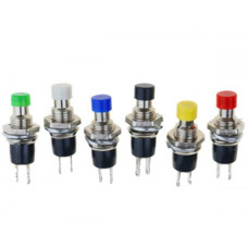 PULSADOR MINI 1A 250V N.A  AMARILLO METALICO
