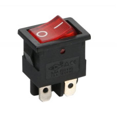 LLAVE TECLA MINI 5A 4P ROJA C/LUZ ON/OFF MIRS-201
