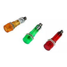 OJO DE BUEY 220V 10MM PLASTICO ROJO REDONDO